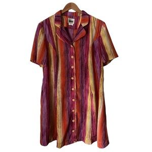VTG Leslie Fay Colorful Retro Dress 16WP